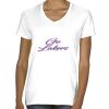 Ladies' Midweight V-Neck T-Shirt Thumbnail